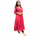 Panel cut kurthi in Vijithra Silk with Direct Handwork