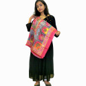 Georgette Yoke Pleated Dress with Glass Work and Pakistani Dupatta Set