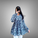 Stylish Indigo Blue V Neck Top