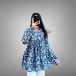 Stylish Indigo Blue V Neck Top