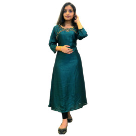 Vijithra Silk Kurti with Direct Handwork and Lining