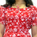 Frock style dress with puff sleeve and 3/4th sleeve attached
