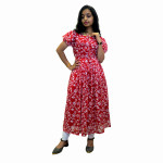 Frock style dress with puff sleeve and 3/4th sleeve attached