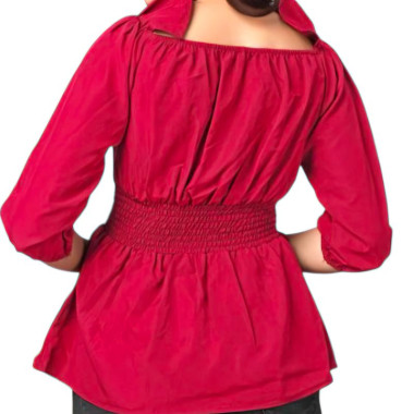 Crepe Solid Casual Wear Red Tops