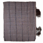 Chiffon Designer Saree with Fur Stripe Pattern with Blouse - Grey