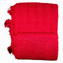 Chiffon Designer Saree with Fur Stripe Pattern with Blouse - Rani Pink