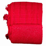 Chiffon Designer Saree with Fur Stripe Pattern with Blouse - Rani Pink