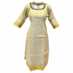 Jewel neck kurthi in tissue silk
