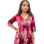 Floral print Alia cut kurthi