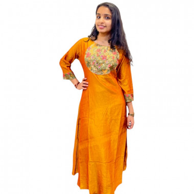 Vijithra Silk A-Line Kurthi