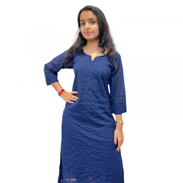 Cotton kurthi with Chikankari work
