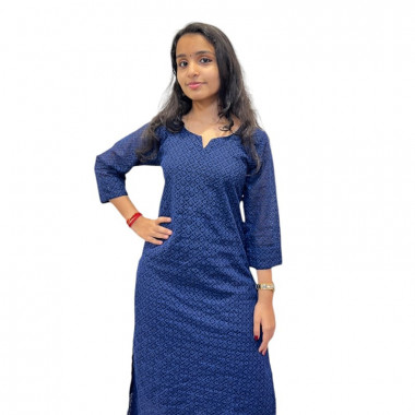 Cotton kurthi with Chikankari work