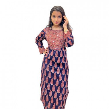 Ajarakh Cotton Slit Top Kurthi