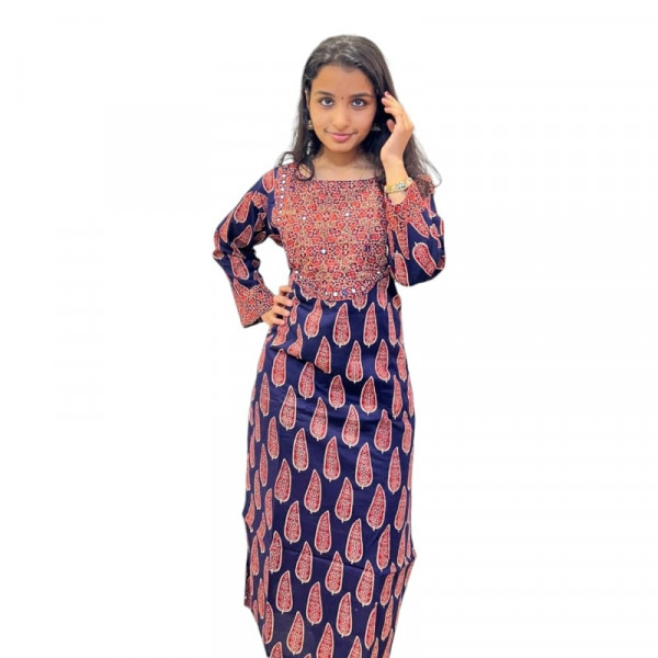 Ajarakh Cotton Slit Top Kurthi