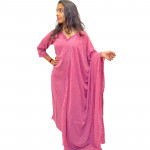 Georgette V neck kurthi with cut beads and sugar beads hand work - 2PC set