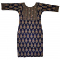 Slitted cotton kurthi with mirror detailing