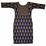 Slitted cotton kurthi with mirror detailing