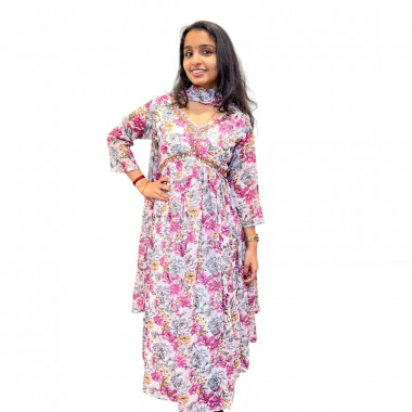 Georgette Alia cut kurthi - 2PC