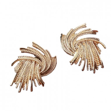 Metal Braided Stud Earrings