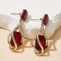 Shiny Rhinestone Decor Dangle Earrings