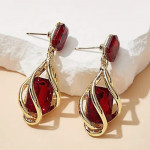 Shiny Rhinestone Decor Dangle Earrings