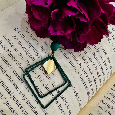 Rhombus Design Dangle Earrings