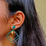 Rhombus Design Dangle Earrings