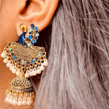 Peacock Tassel Earrings