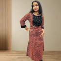 Cotton top with cotton silk patch and mirror work