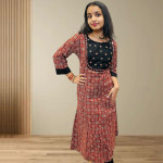 Cotton top with cotton silk patch and mirror work