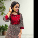 Cotton Top with Silk Patch and Mirror Work