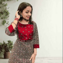Cotton Top with Silk Patch and Mirror Work