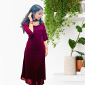 Jewel neck kurthi in Georgette material