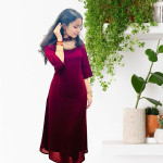 Jewel neck kurthi in Georgette material