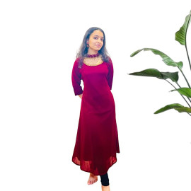 Jewel neck kurthi in Georgette material