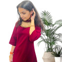 Jewel neck kurthi in Georgette material