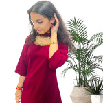 Jewel neck kurthi in Georgette material