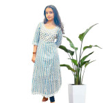 Cotton umbrella panel cut Kurthi with mirror work