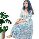 Cotton umbrella panel cut Kurthi with mirror work