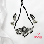 Oxocraft Black Pearl AD Jewellery Set oxidized jewellery set